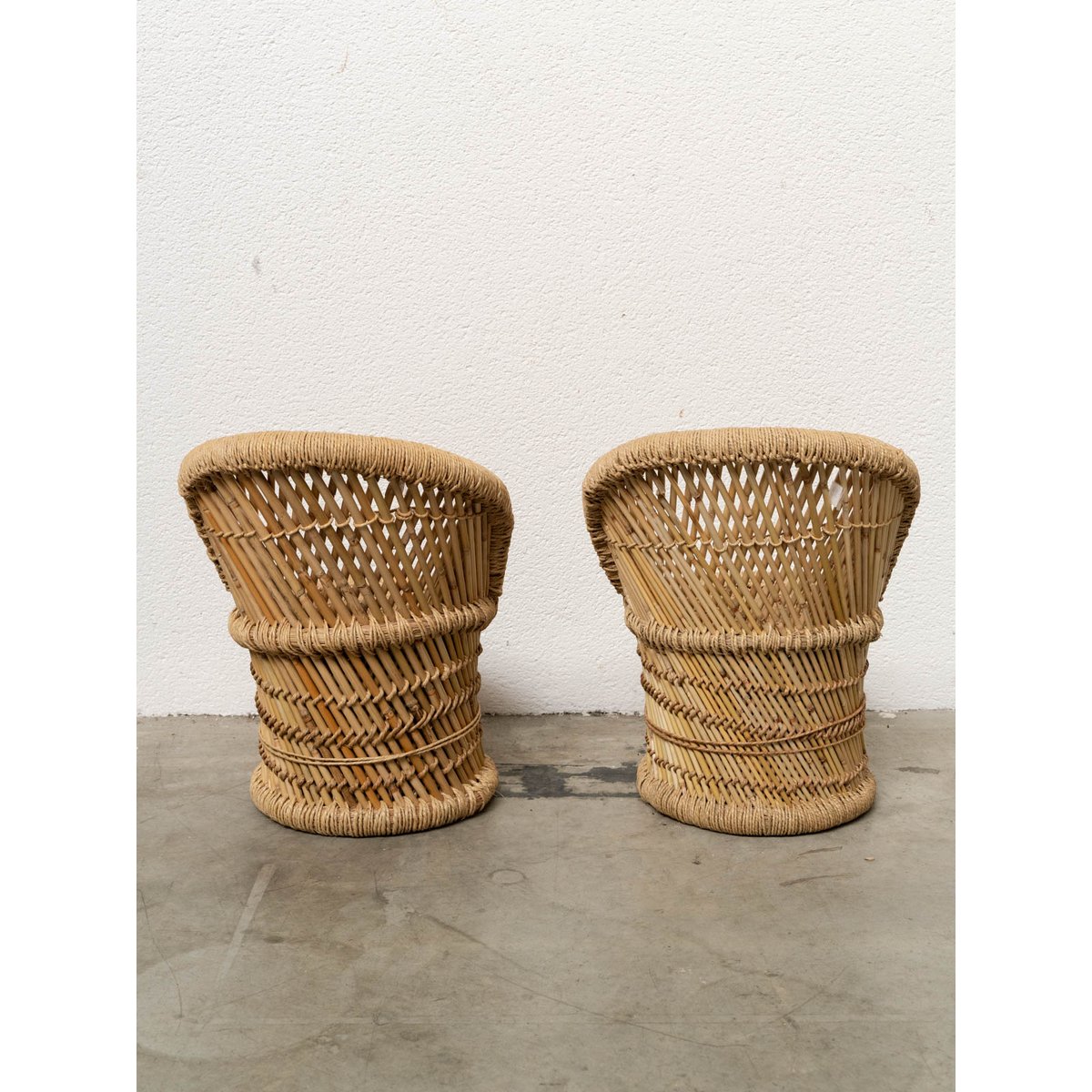 Paire de fauteuils pour enfant en rotin Marcus N°363 - Bon état naturel, DEBONGOUT