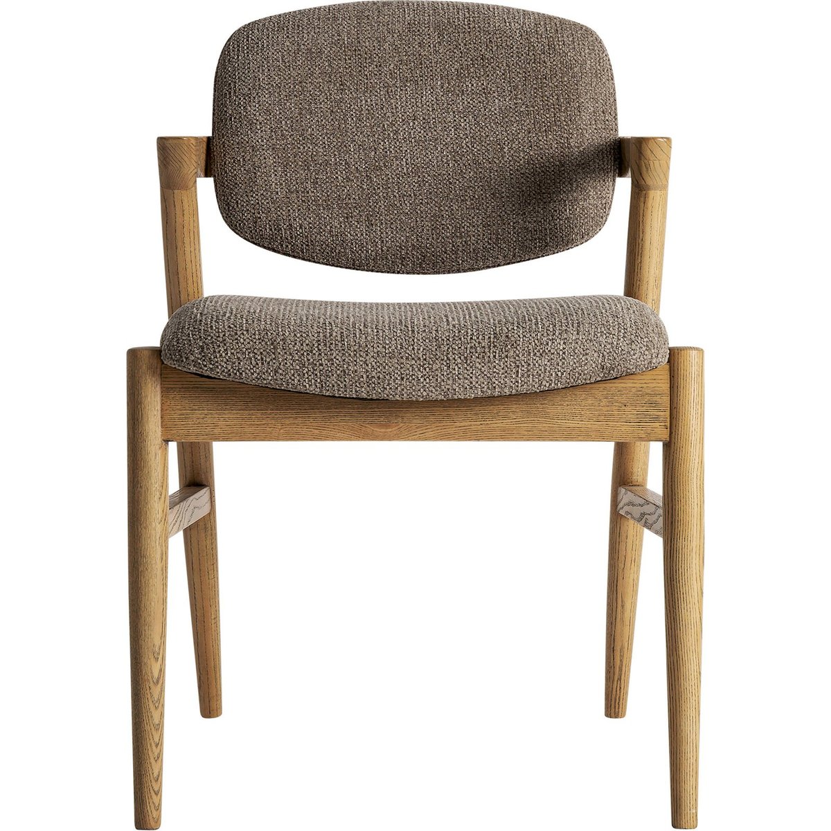 Chaise en frêne collection S.NAMUR bois brun et taupe, RECOLLECTION