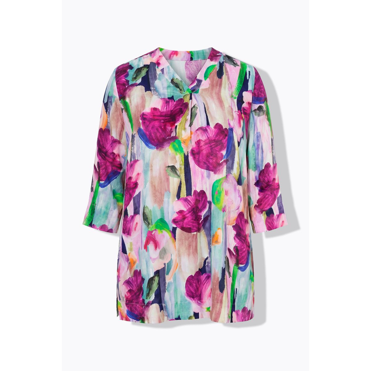 Blouse en satin imprimé baie, ULLA POPKEN