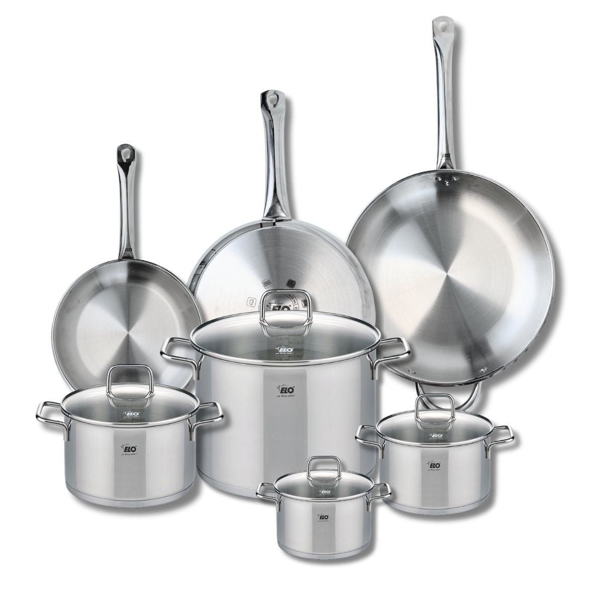 3 poêles 24/28/32cm + 4 faitouts 14/16/20/26cm PROFI CITRIN gris, ELO