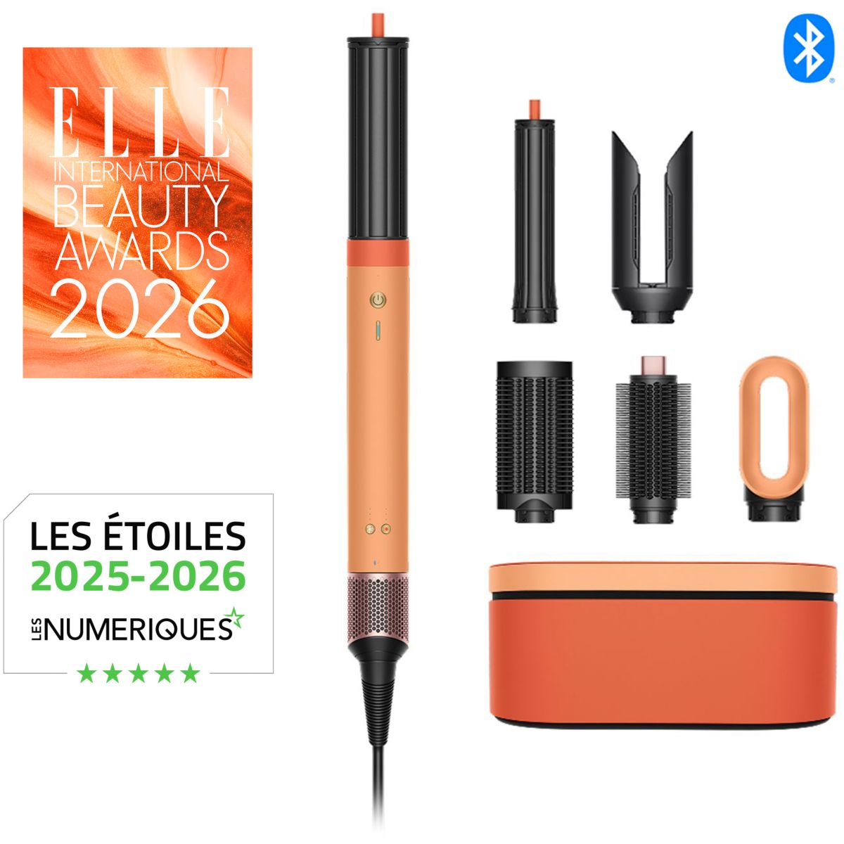 Fer multistyle Airwrap Co-anda 2x cheveux raides à ondulés Céramique Abricot couleur unique, DYSON