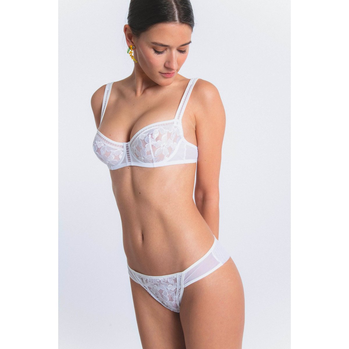Soutien-gorge corbeille en broderie MAGNOLIA blanc, MAISON LEJABY