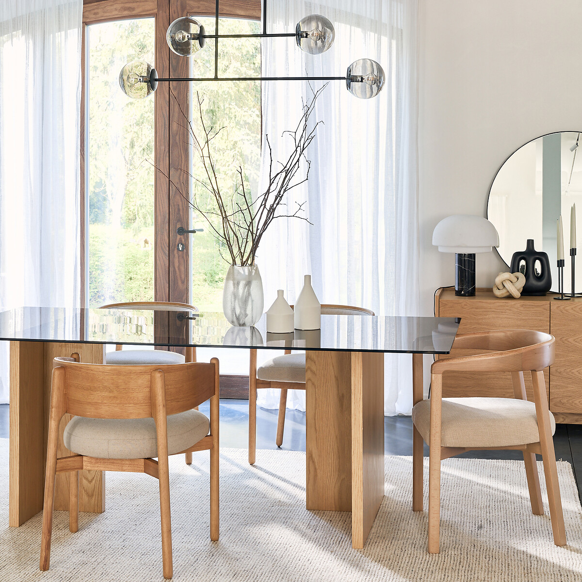 Silla de mesa con reposabrazos, Germain natural/lino, LA REDOUTE INTERIEURS