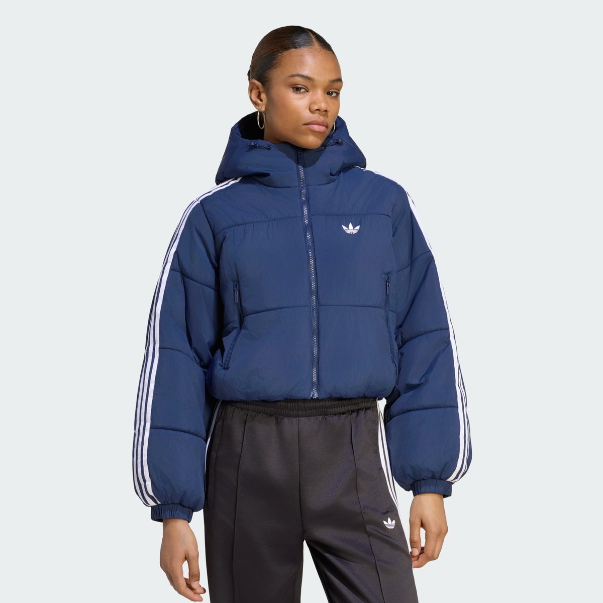 Doudoune À Capuche Cropped Adicolor Doudoune À Capuche Cropped Adicolor night indigo, adidas Originals