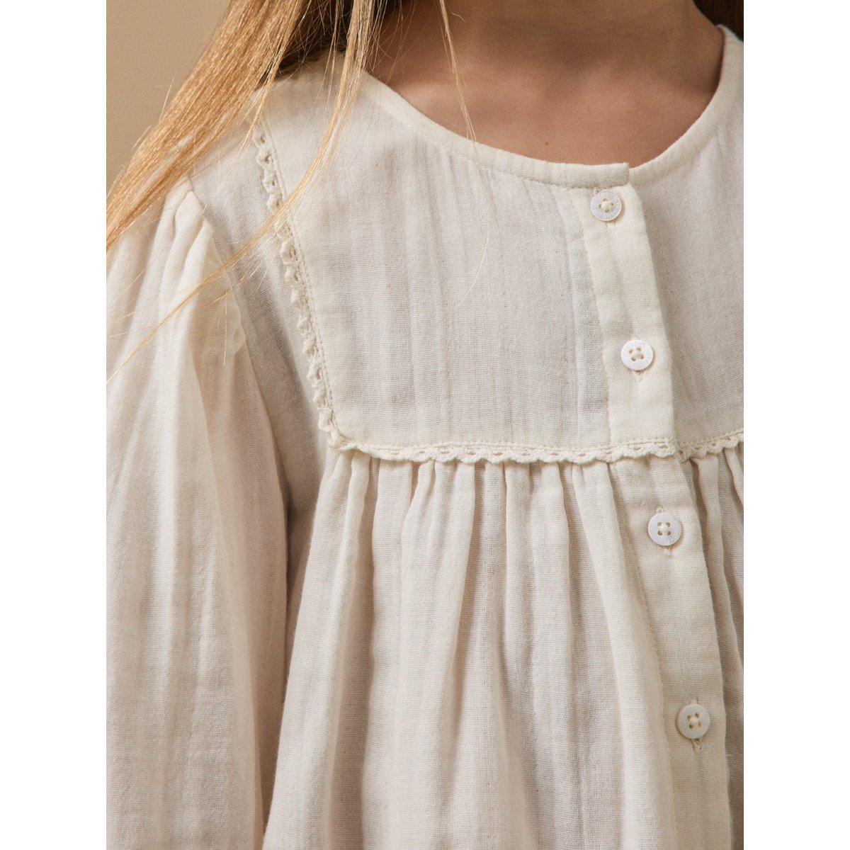 Blouse gaze de coton ecru, CYRILLUS