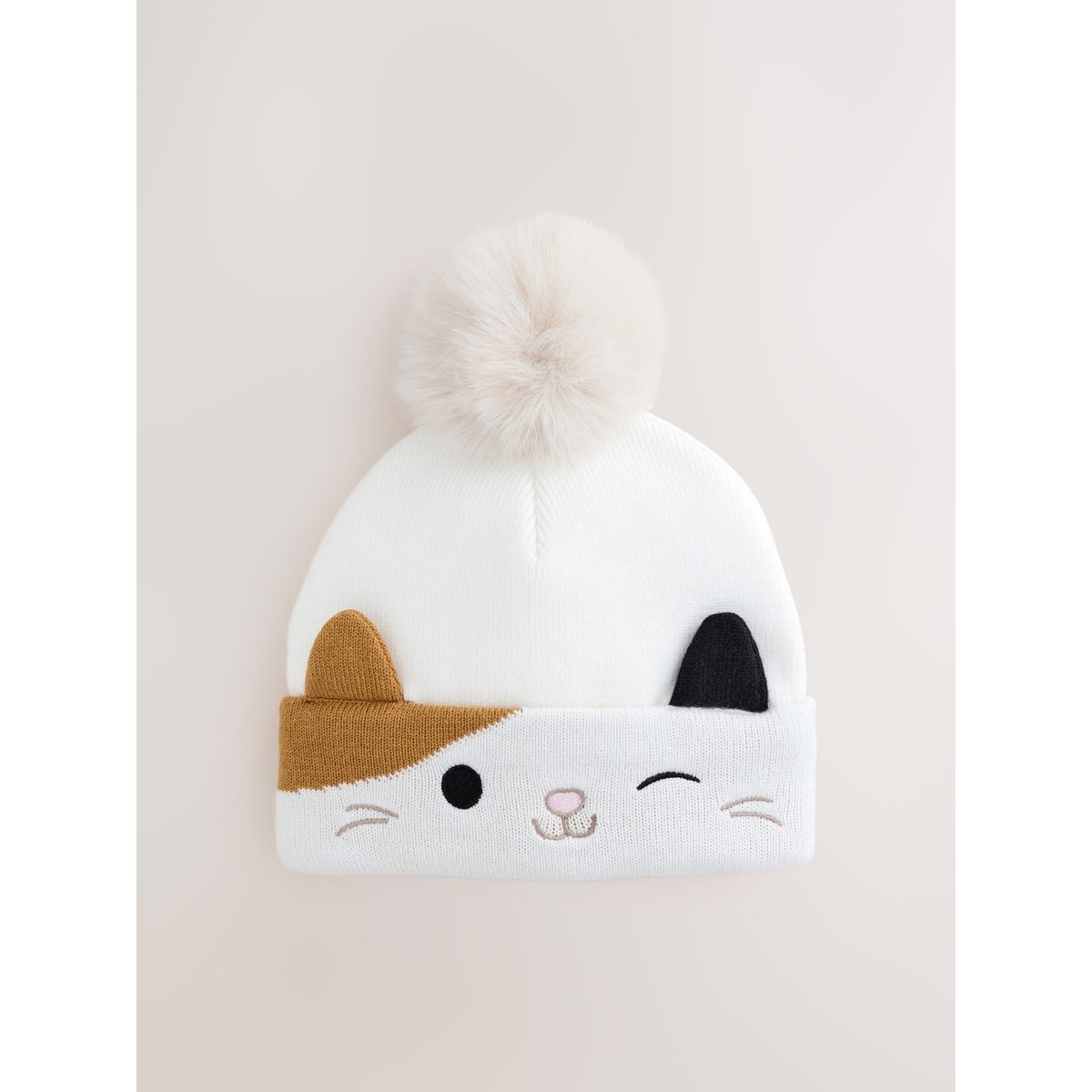 Bonnet à pompon chat squishmallow 3d écru, NEXT
