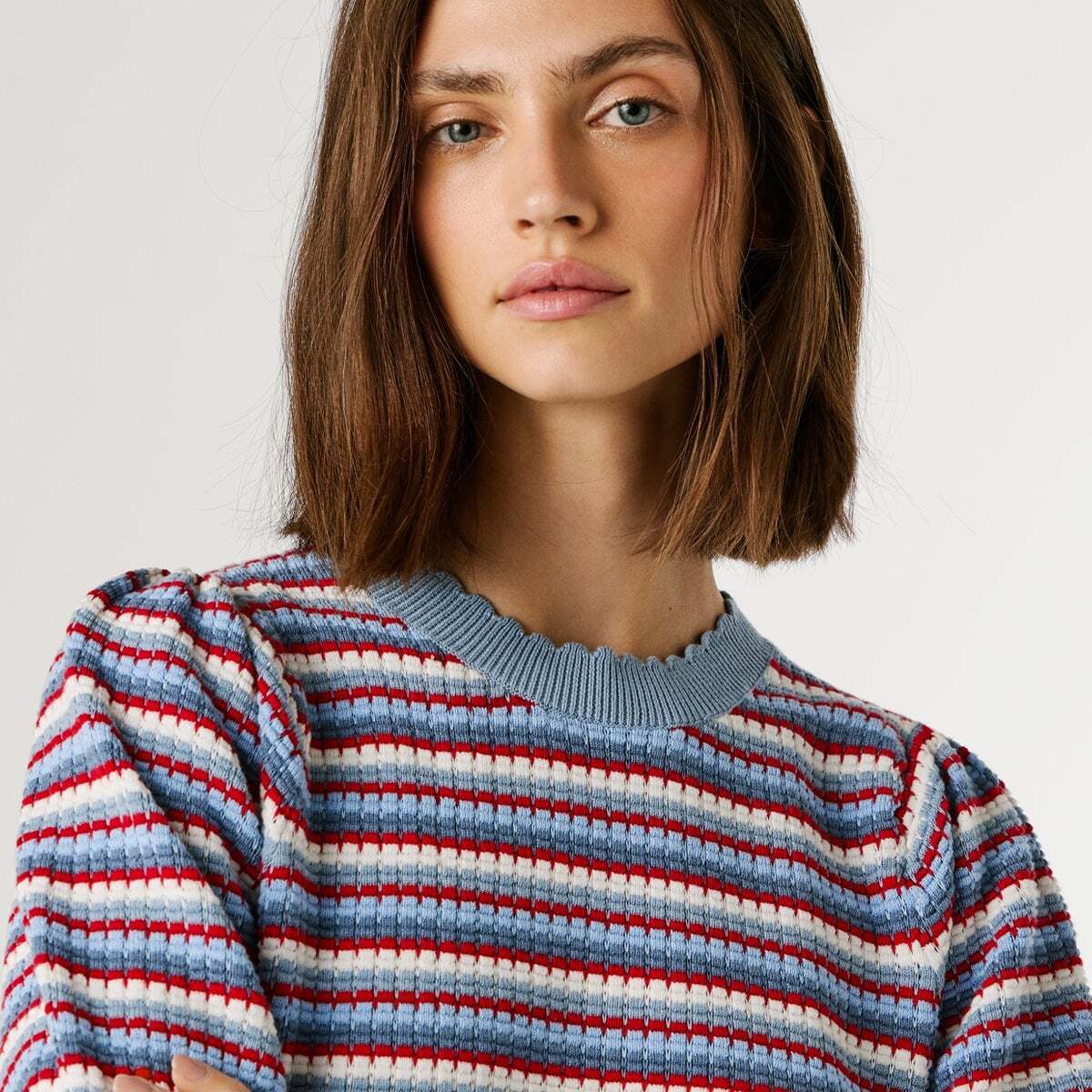 Pull En Maille À Rayures bleus de l'union, PEPE JEANS