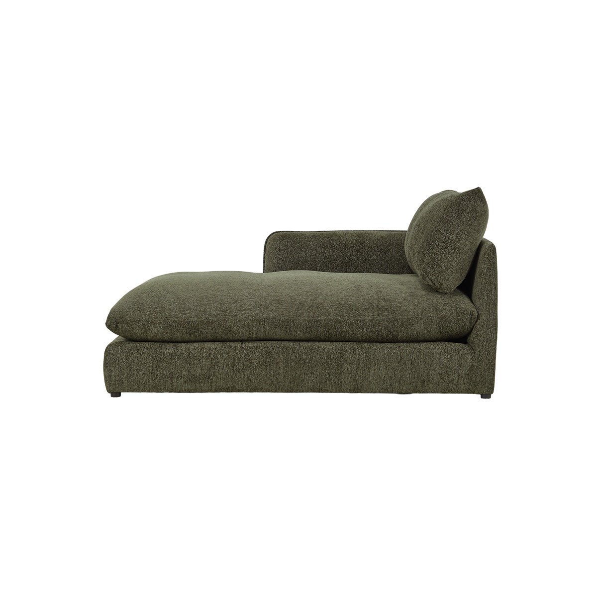 Méridienne gauche modulable en chenille chiné LEOPOLD vert, BERAH GETAH