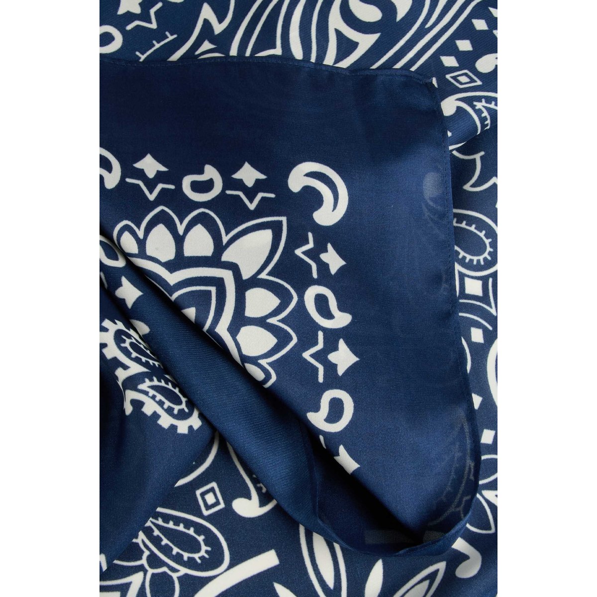 Foulard satiné bleu marine, MORGAN