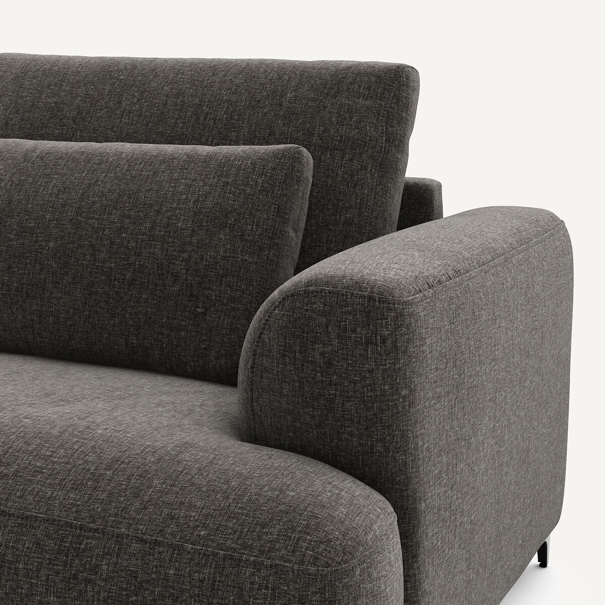 Canapé angle gauche conv velours chenille, Marsile basalte, AM.PM