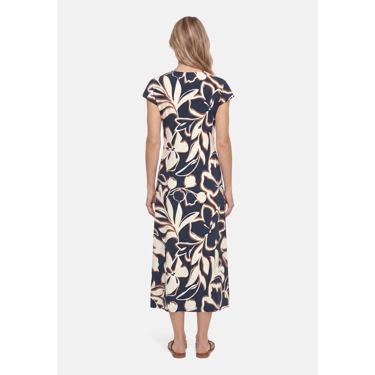 Robe longueur midi à fronce dark blue/brown, BETTY BARCLAY