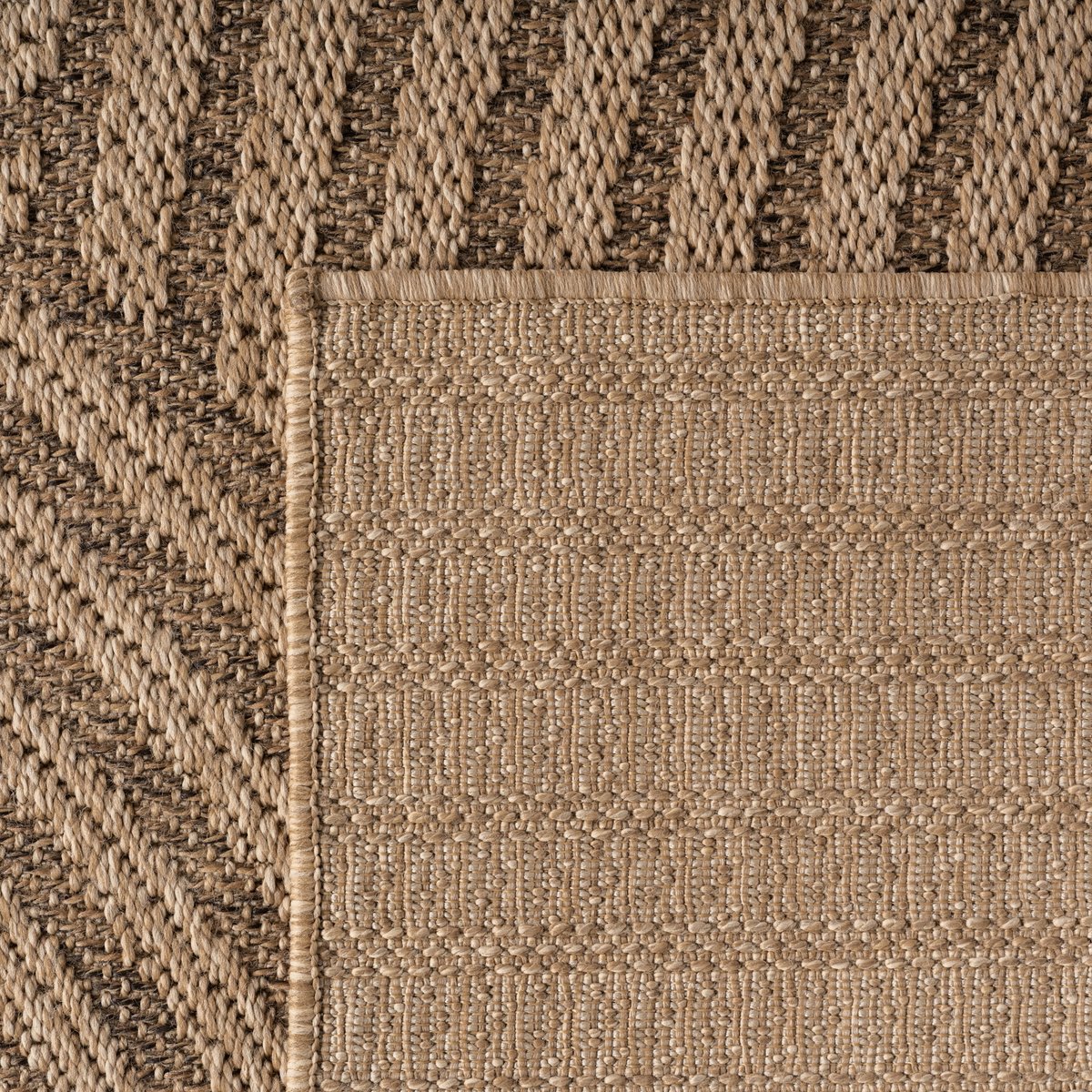 Tapis intérieur extérieur effet jute motif arc LINORA beige, NAZAR RUGS