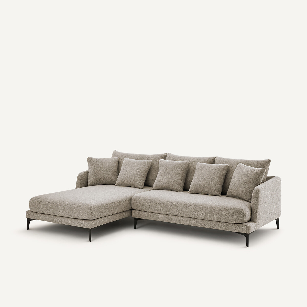 Demi-canapé 2 places en mélange texturé, MODERNISTE beige, EMMANUEL GALLINA X AM.PM