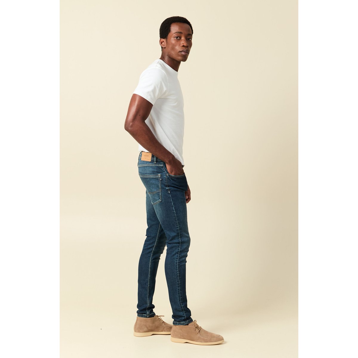 Jeans homme slim effet used denim brut, BONOBO