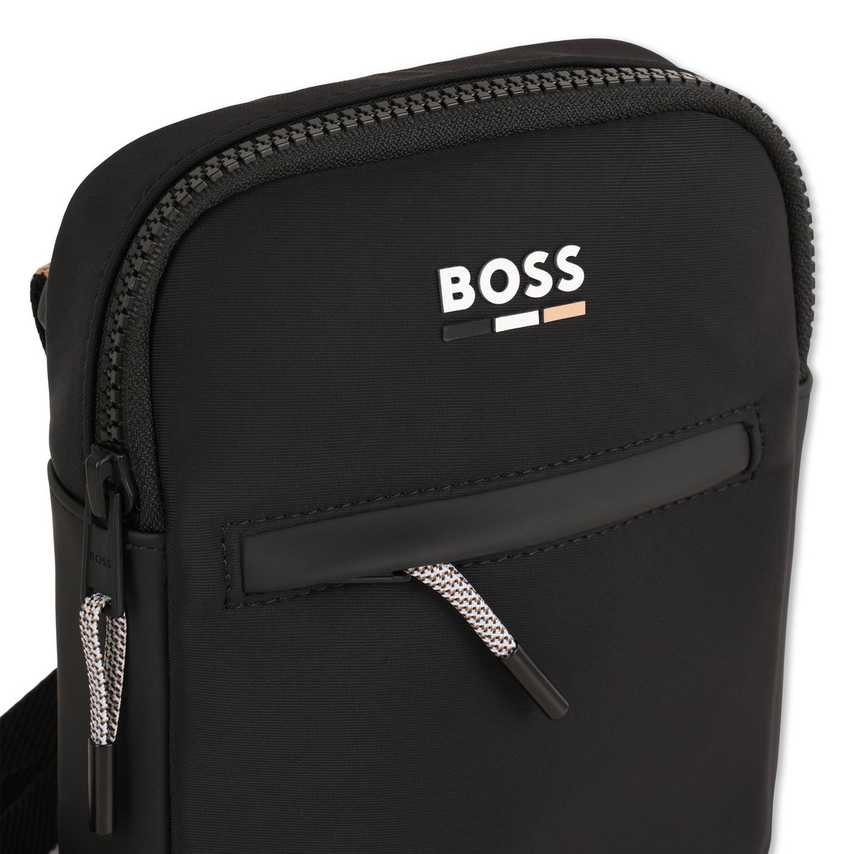 Sac à bandoulière en tissu recouvert black, BOSS KIDSWEAR