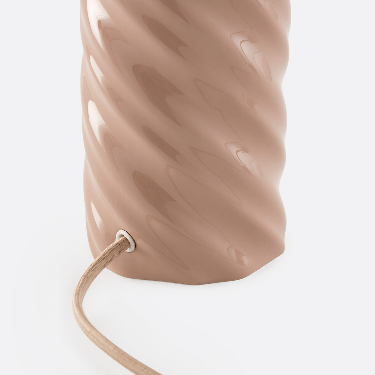 Lampe à poser céramique et lin, Dehen vieux rose, LA REDOUTE INTERIEURS