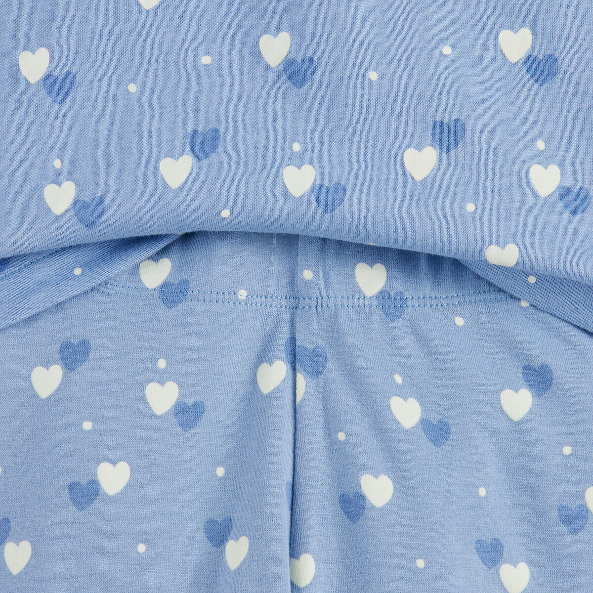 Pyjama coton, imprimé cœurs, brille dans le noir bleu, LA REDOUTE COLLECTIONS