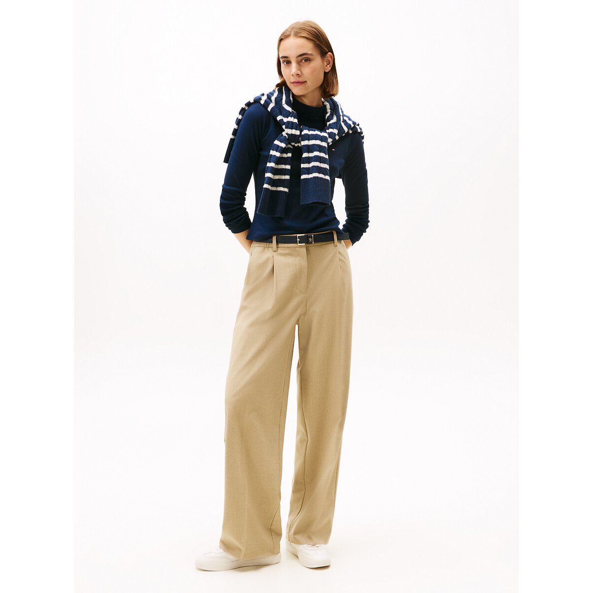 Tee shirt col montant manches longues marine, TOMMY HILFIGER