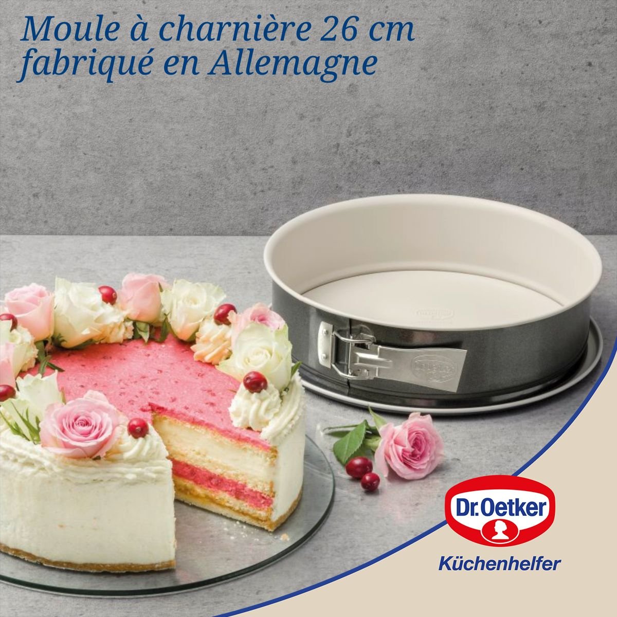 Ensemble de 2 Moules à manqué à charnière 26 cm BACK-TREND blanc, DR OETKER