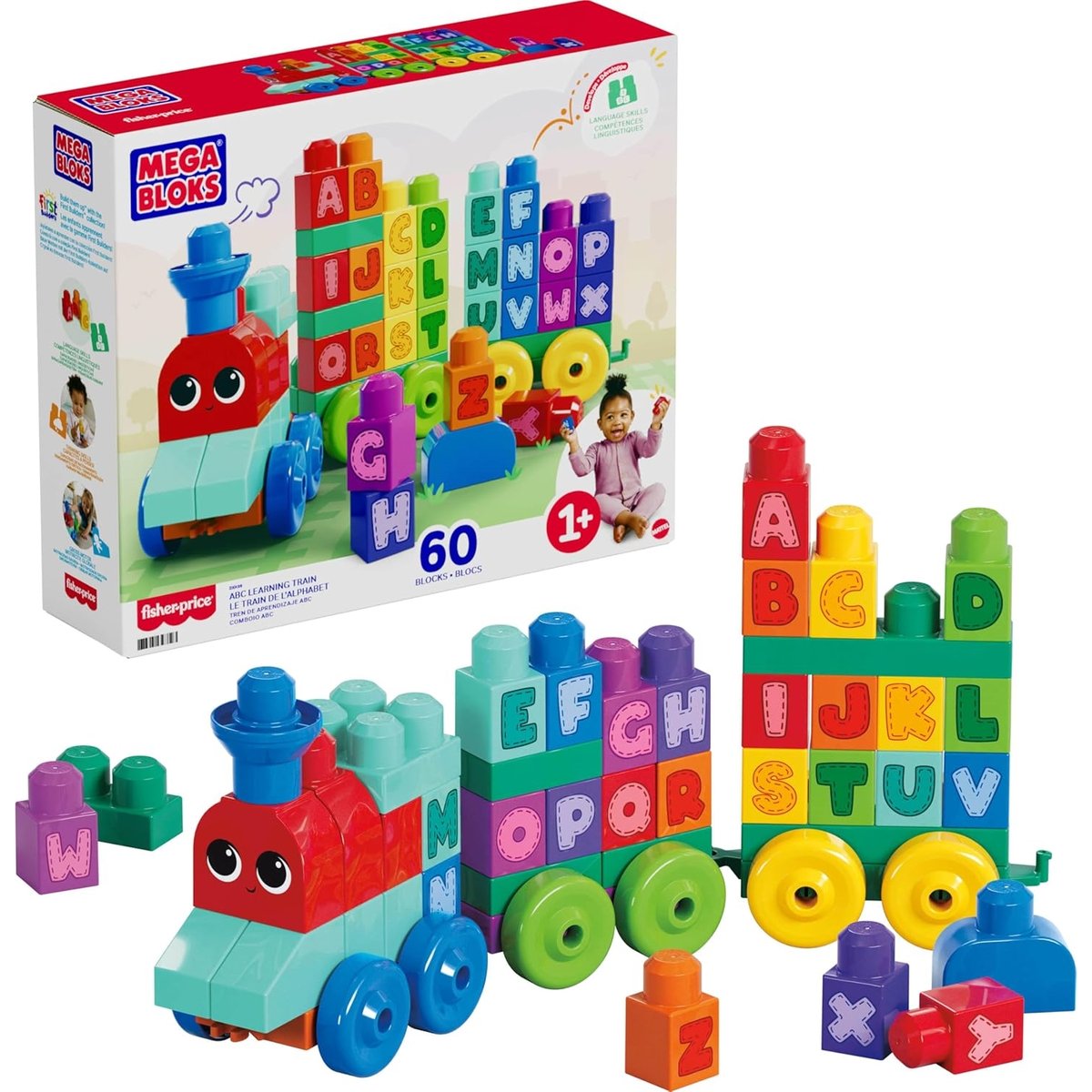 Mega Bloks - Le Train multicolore, MATTEL