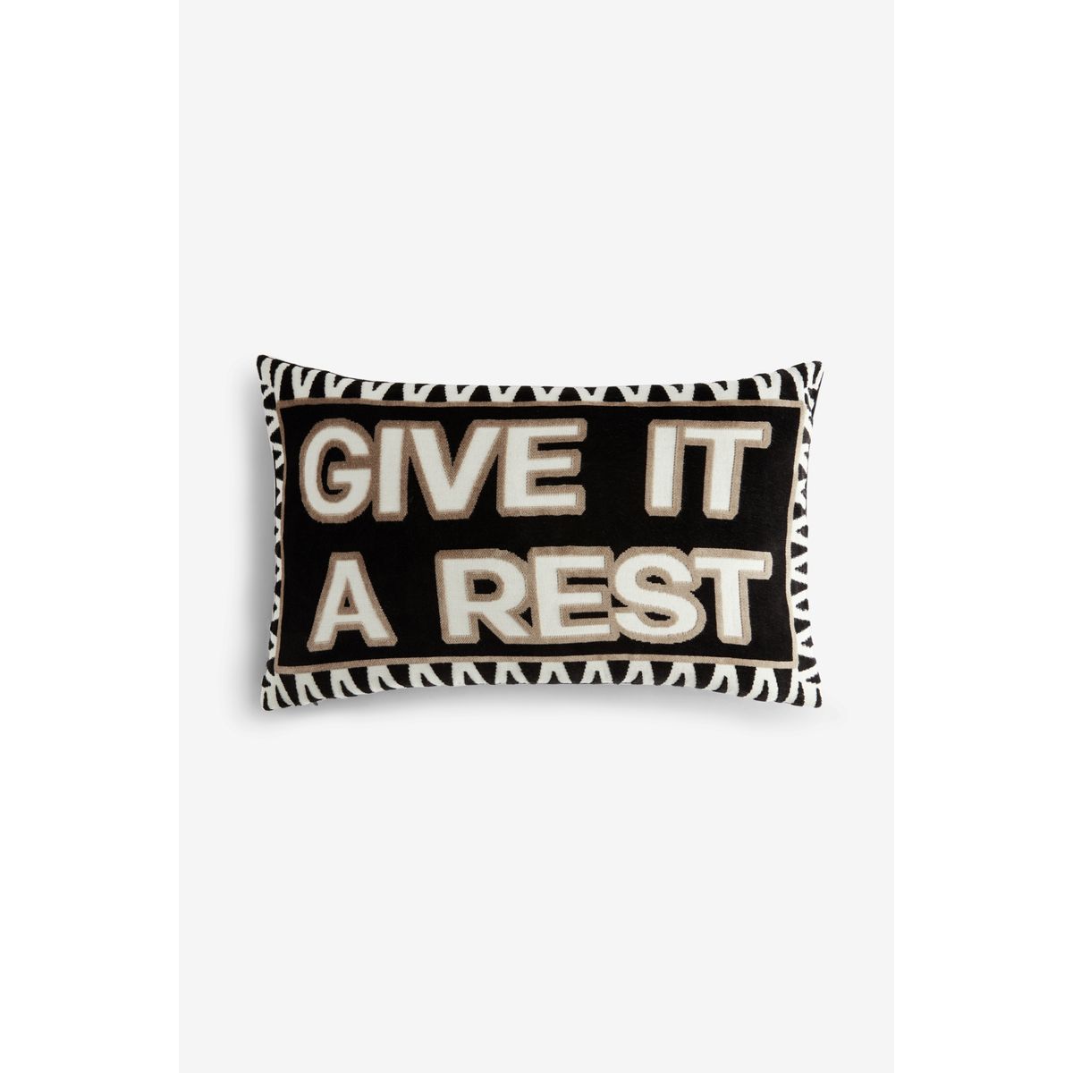 Coussin en velours give it a rest monochrome, NEXT