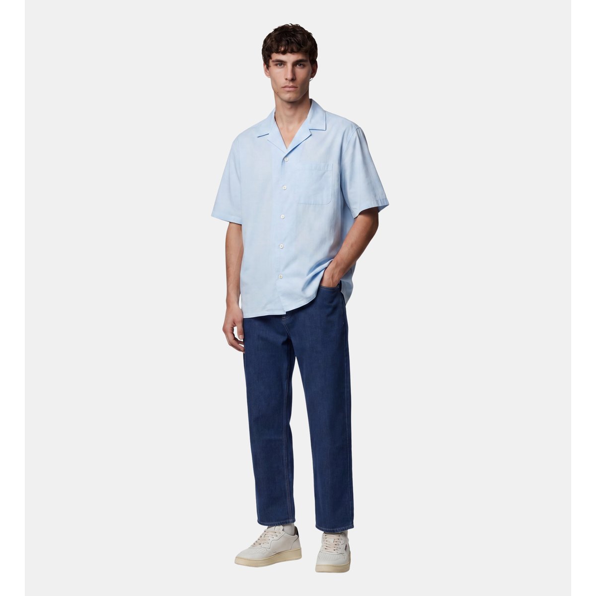 Chemisette droite tirtnew coton bleu ciel, GALERIES LAFAYETTE
