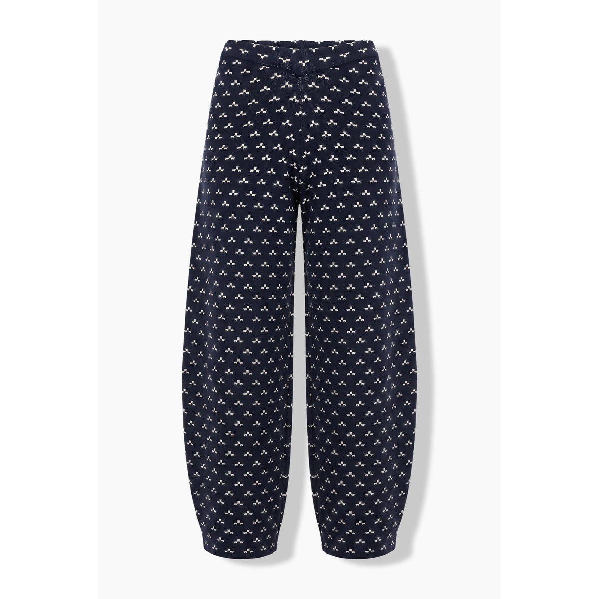 Pantalon en maille de coton bio marine, ULLA POPKEN