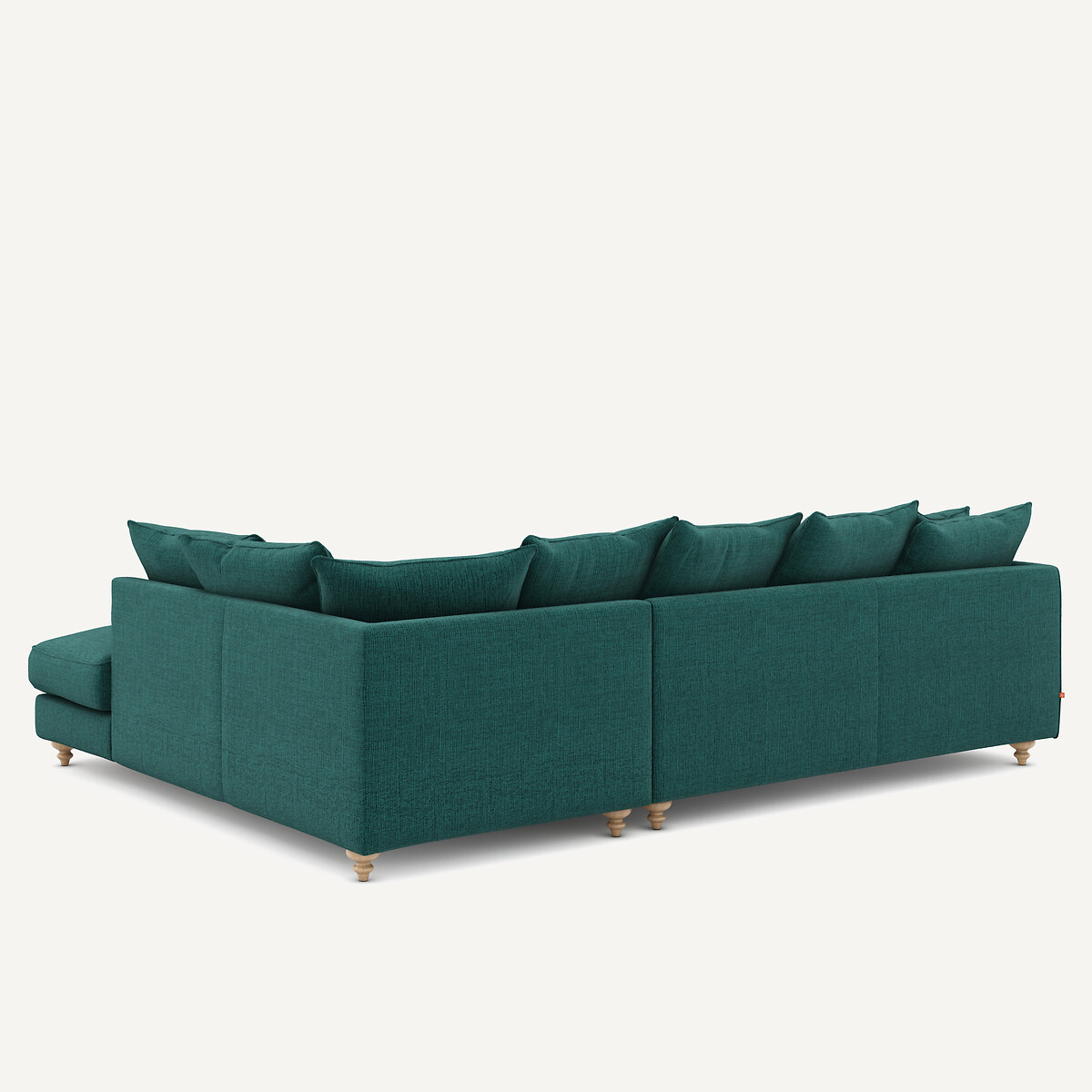 Canapé d'angle convertible, en toile jaspée, LAZARE vert de minuit, AM.PM
