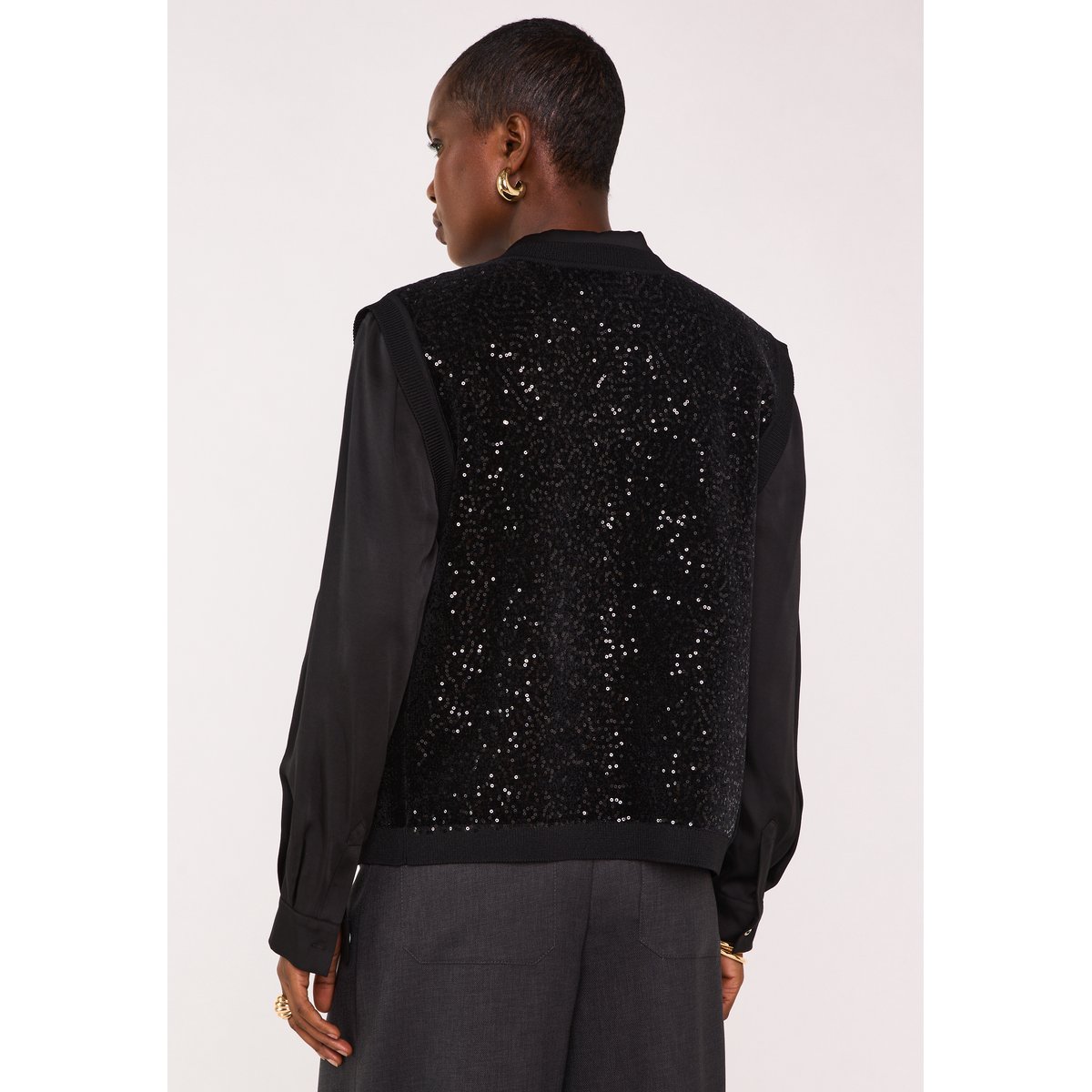 Gilet sans manches à sequins BECKA noir, Maison 123
