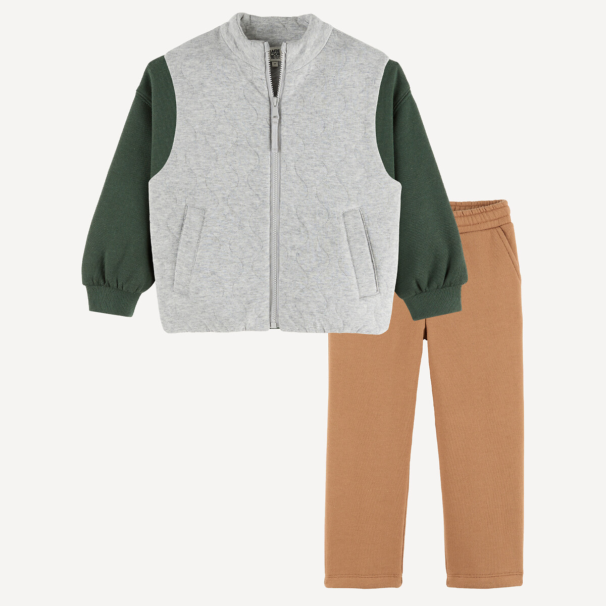 3-teiliges Set, ärmellose Jacke, Sweatshirt und Hose bunt, LA REDOUTE COLLECTIONS