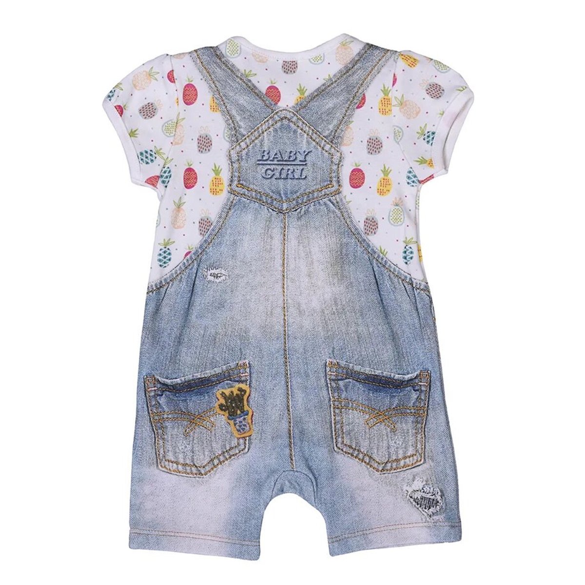 Combishort fille en coton bio, Pinea multicolore, KITIKATE