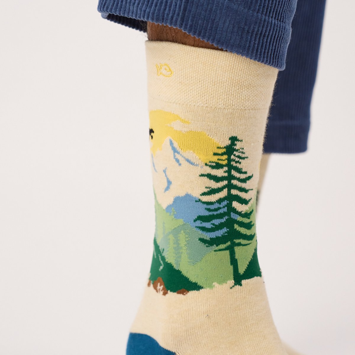 Chaussettes en coton peigné A MOTIFS beige, BILLYBELT