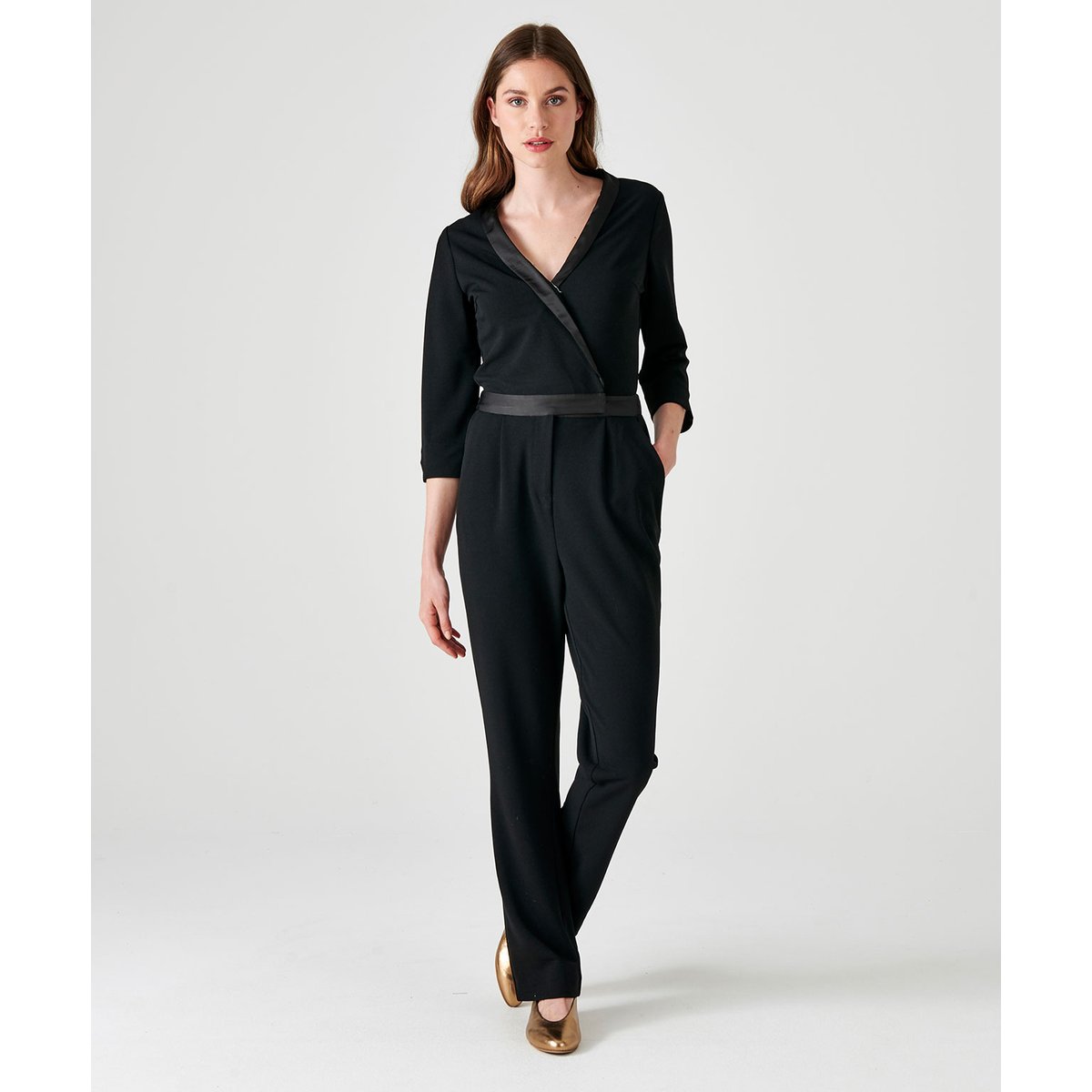 Combinaison pantalon détails satinés noir, DAMART