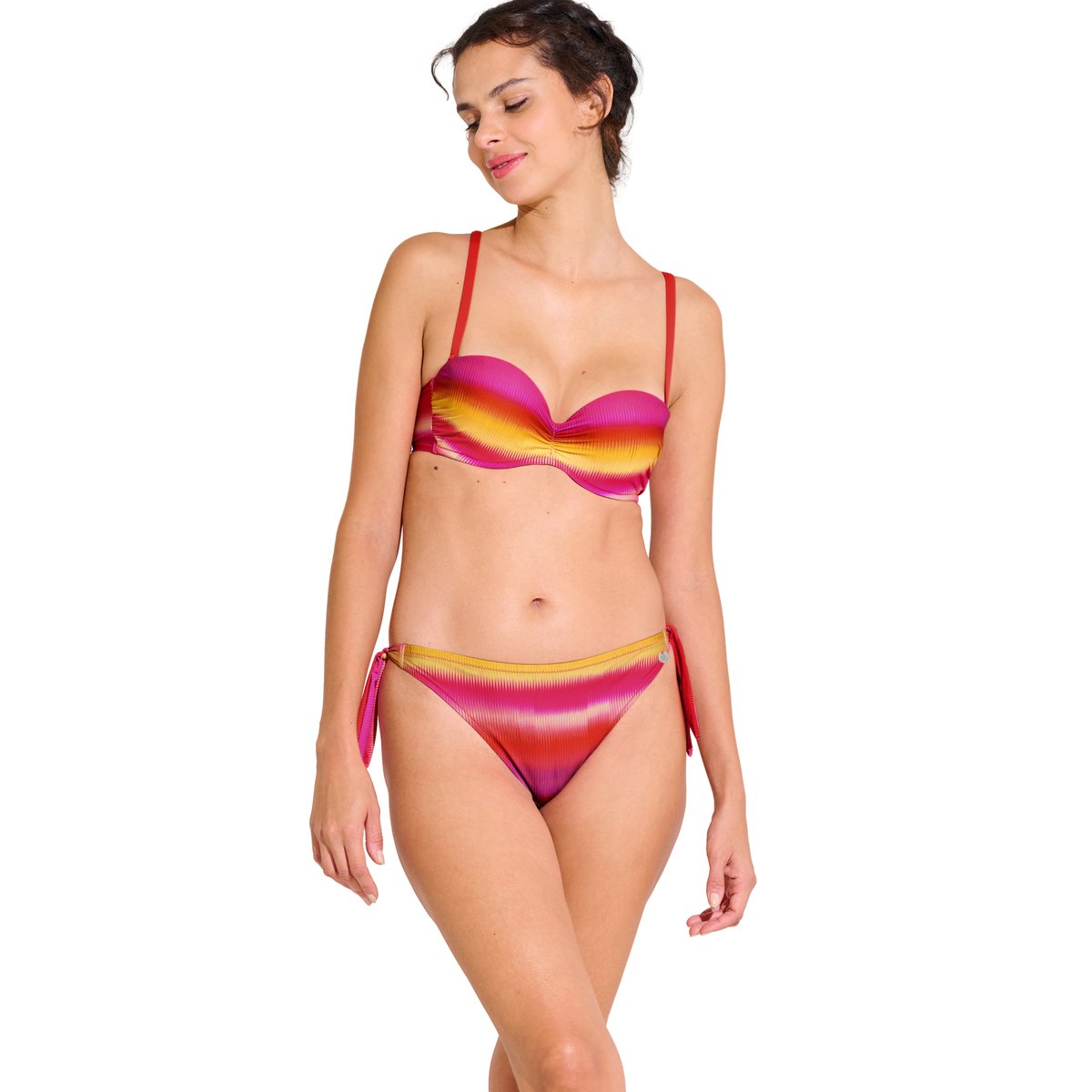 Haut maillot de bain bandeau balconnet préformé OSAKA rose, LISCA
