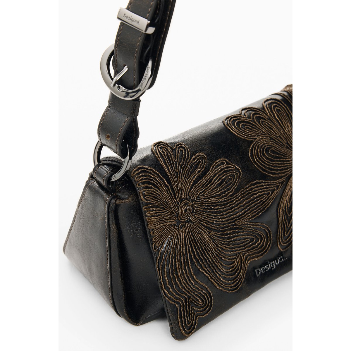 Petit sac matelassé marron, DESIGUAL