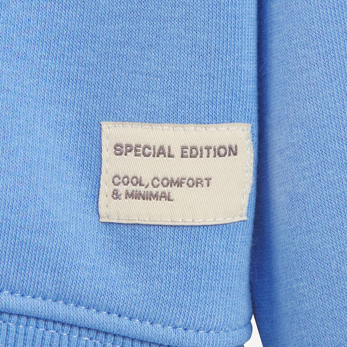 Sudadera de felpa con cuello redondo azul claro, LA REDOUTE COLLECTIONS