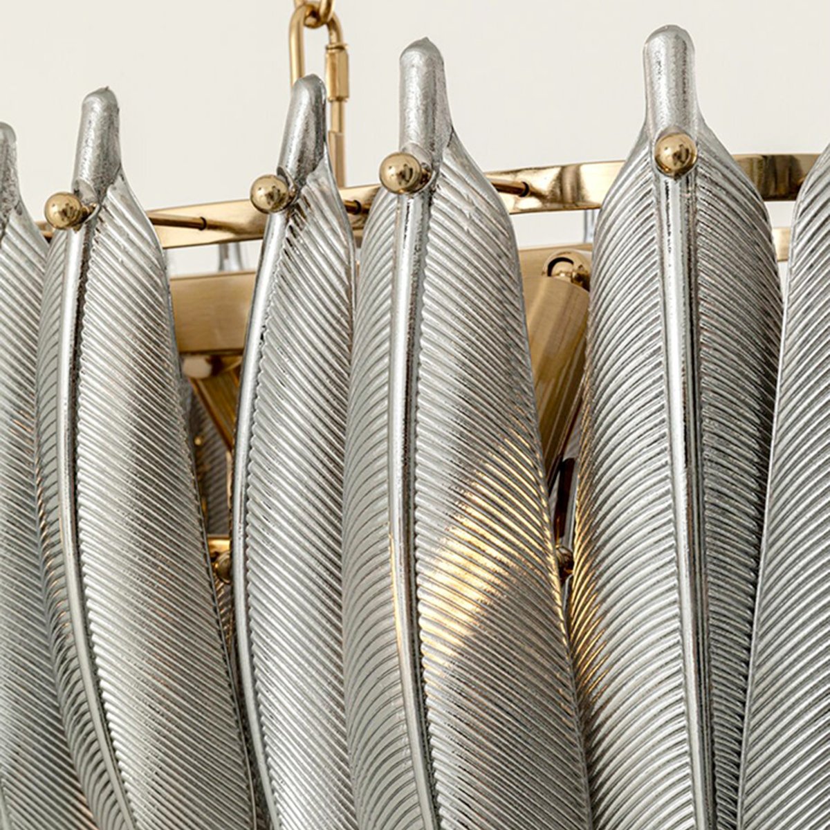 Suspension plumes en verre argent, KARE DESIGN