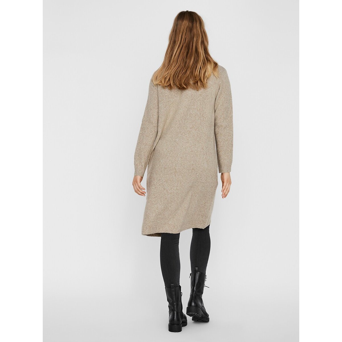Long Fine Knit Cardigan beige marl, VERO MODA