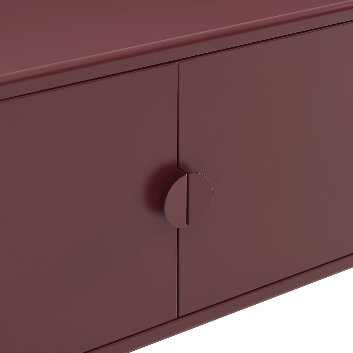 Meuble TV en acier 2 portes bordeaux, PANTONE