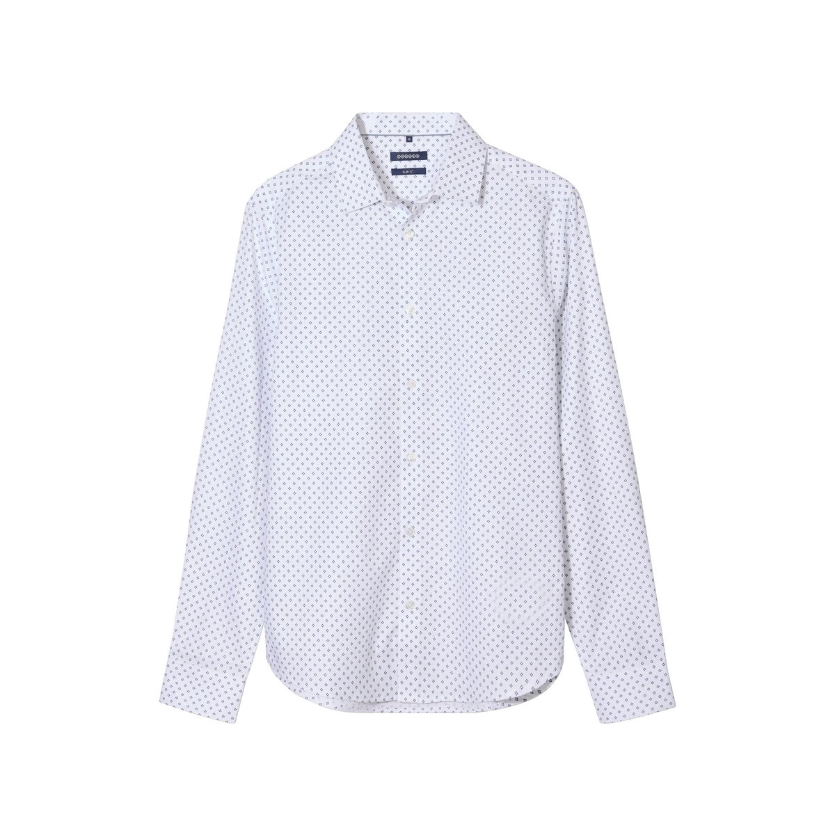 Chemise cintrée en coton manches longues blanc casse, BONOBO