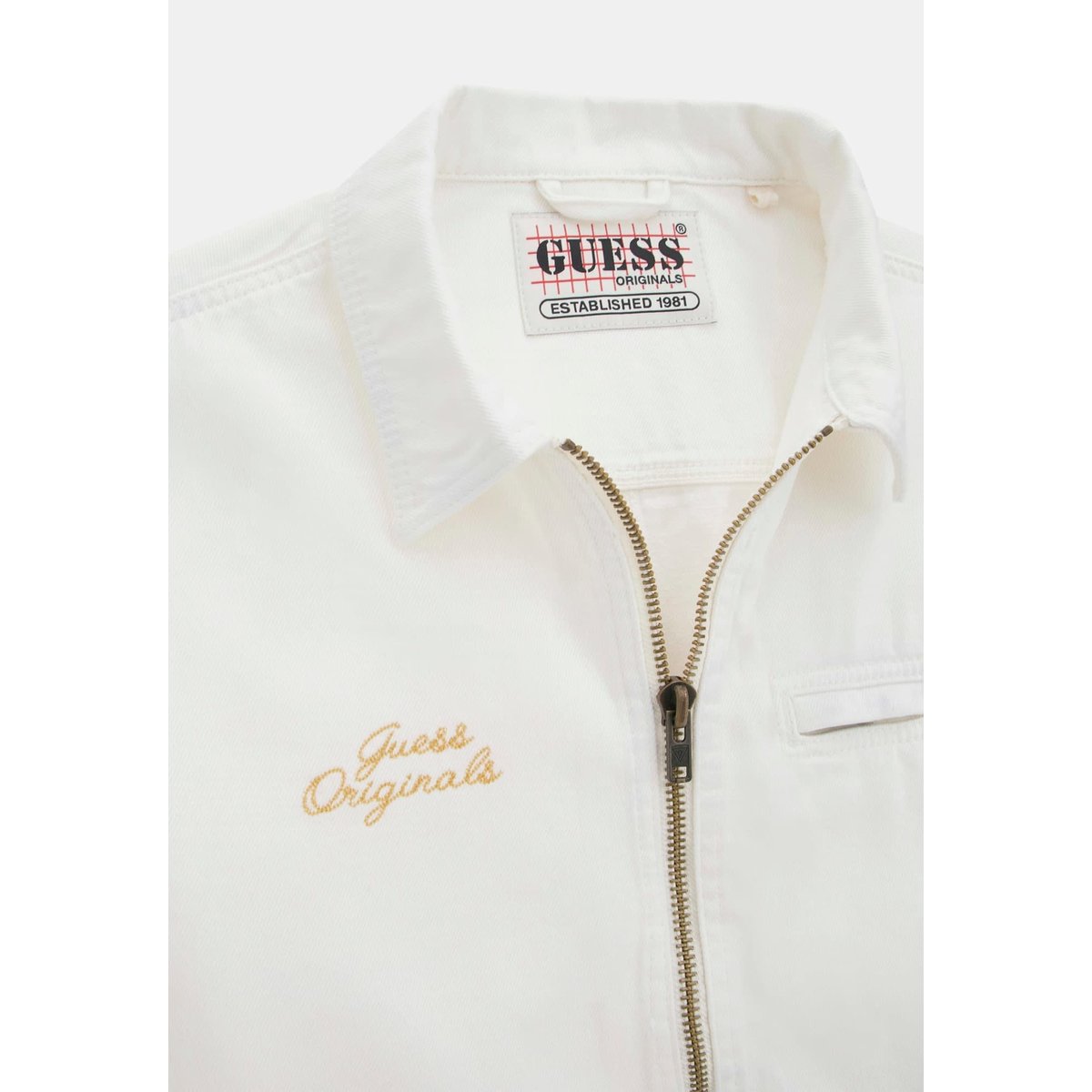 Veste En Jean Entièrement Zippée blanc, GUESS