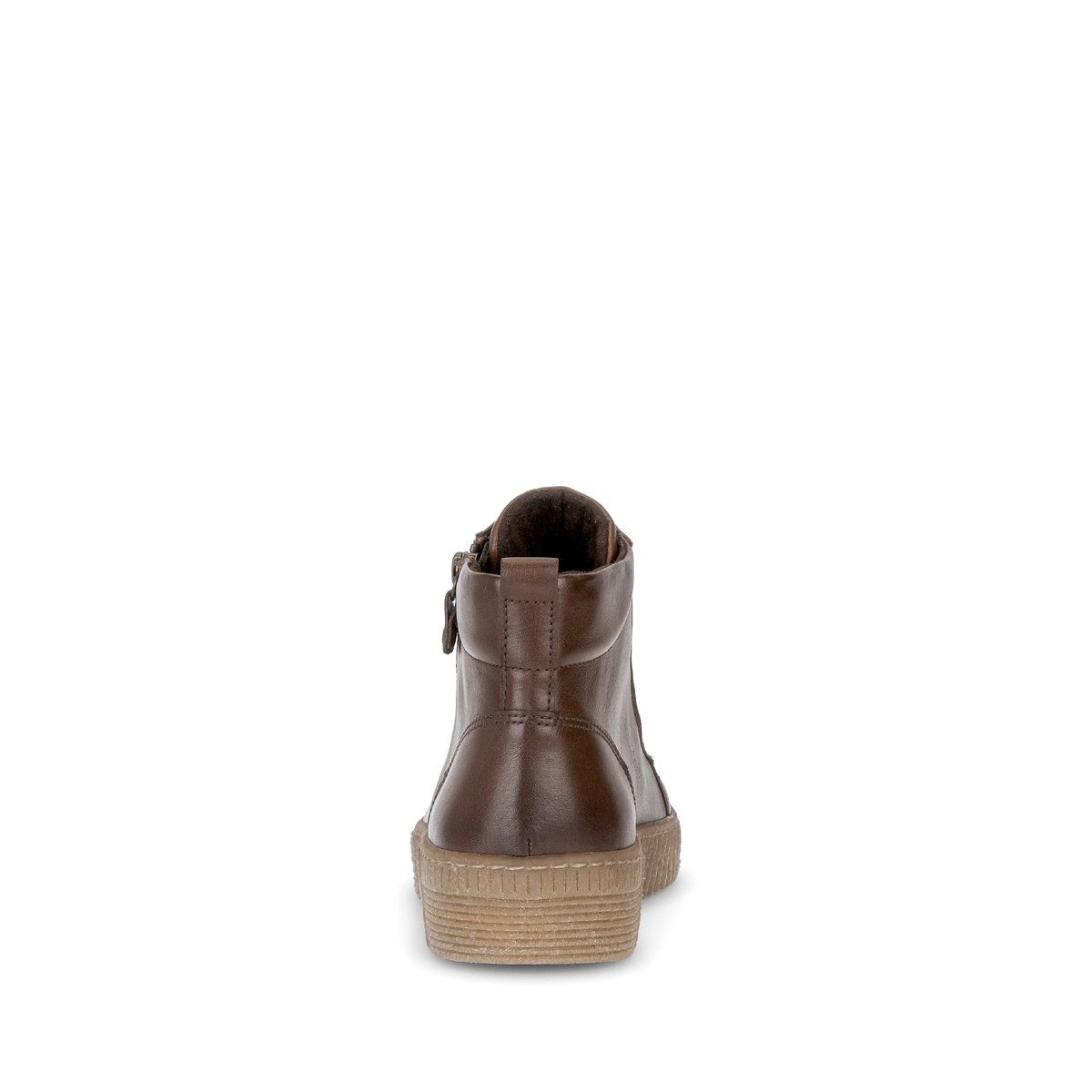 Baskets en cuir lisse à talon compensé cognac, GABOR