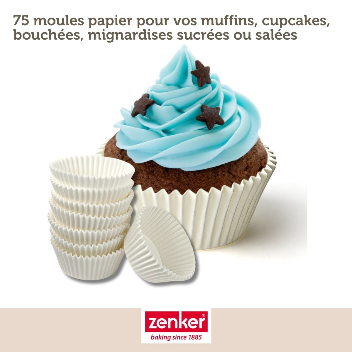 Set de 79 ustensiles de pâtisserie moules à muffins NATURE FSC blanc, ZENKER