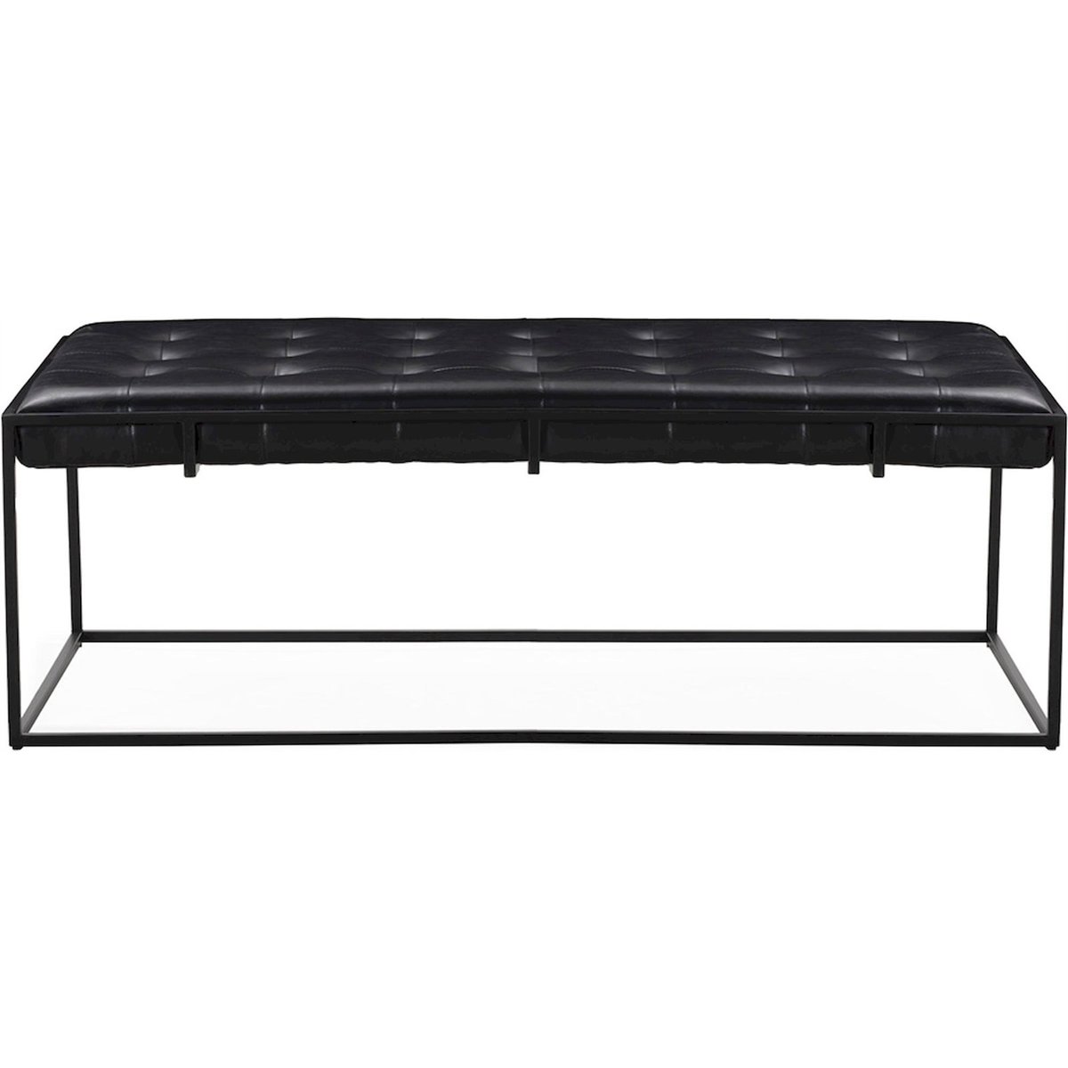 Banc capitonné en métal noir, RECOLLECTION