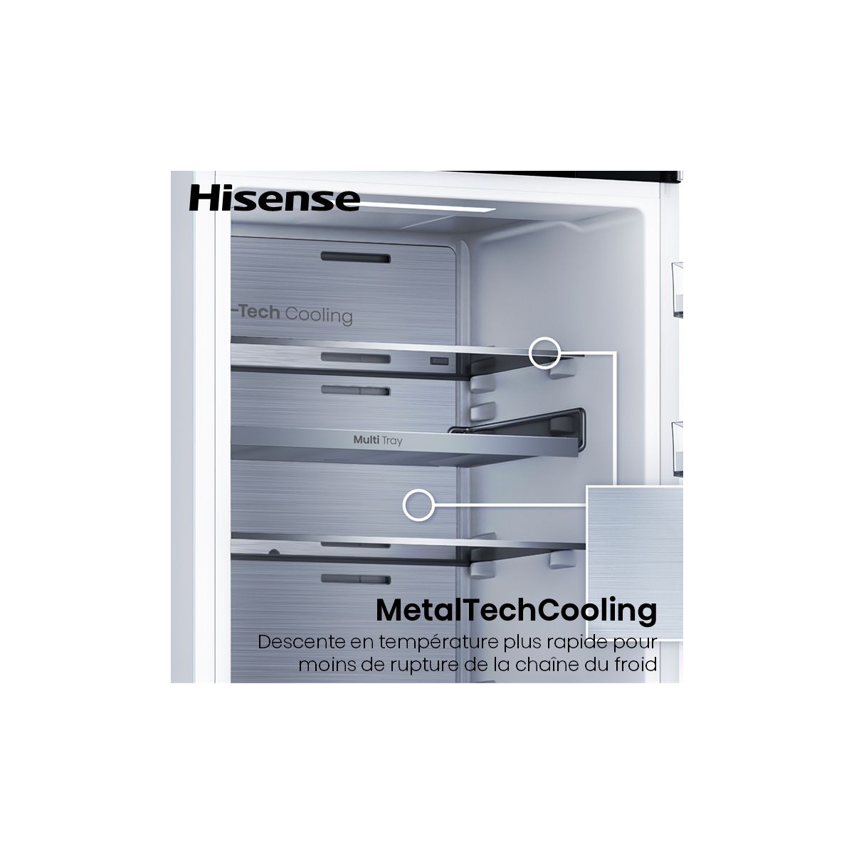 Réfrigérateur 1 porte encastrable RL3B303SAWE MetalTechCooling couleur unique, HISENSE