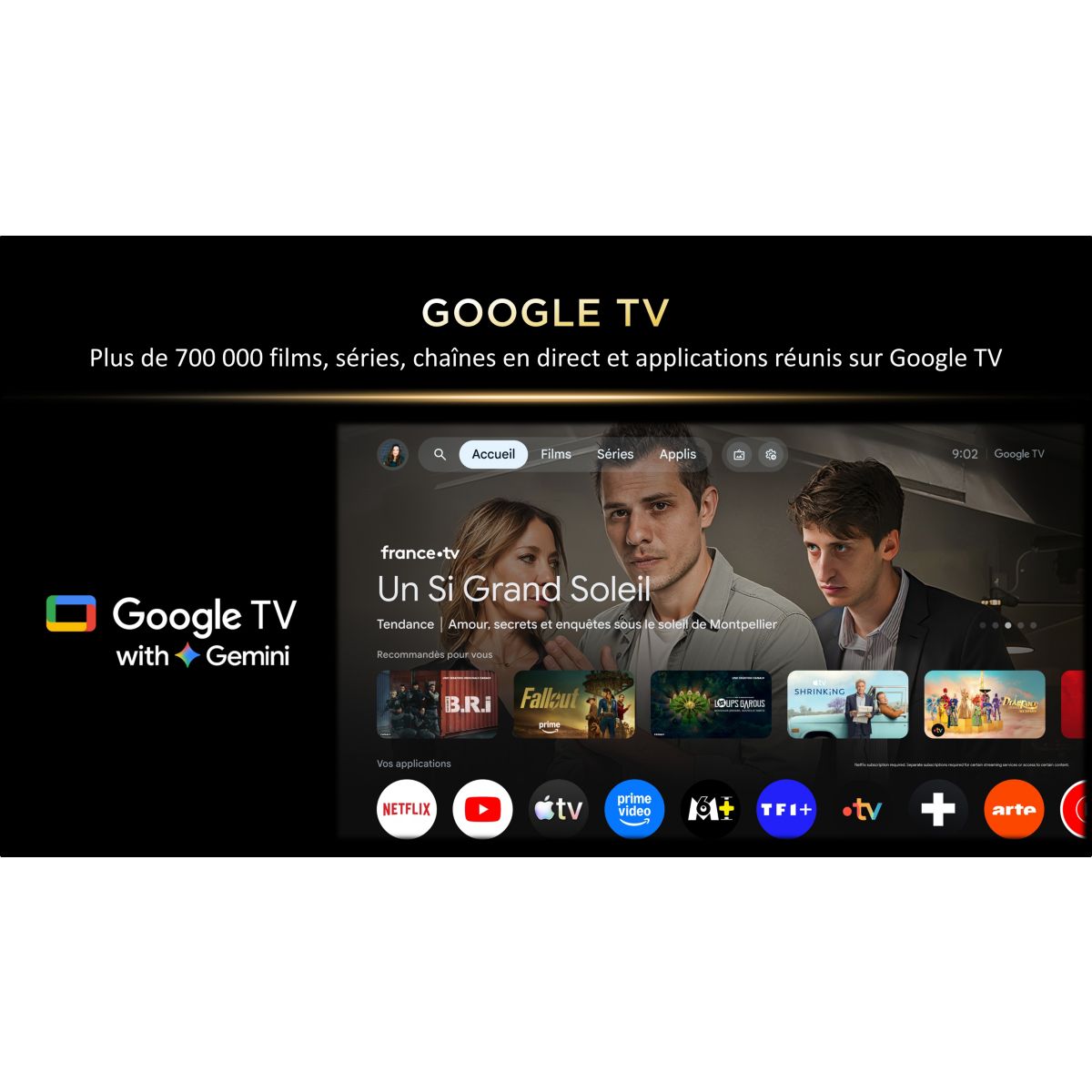 TV QLED 85P79L (2026) 85" (216 cm) 4K noir, TCL
