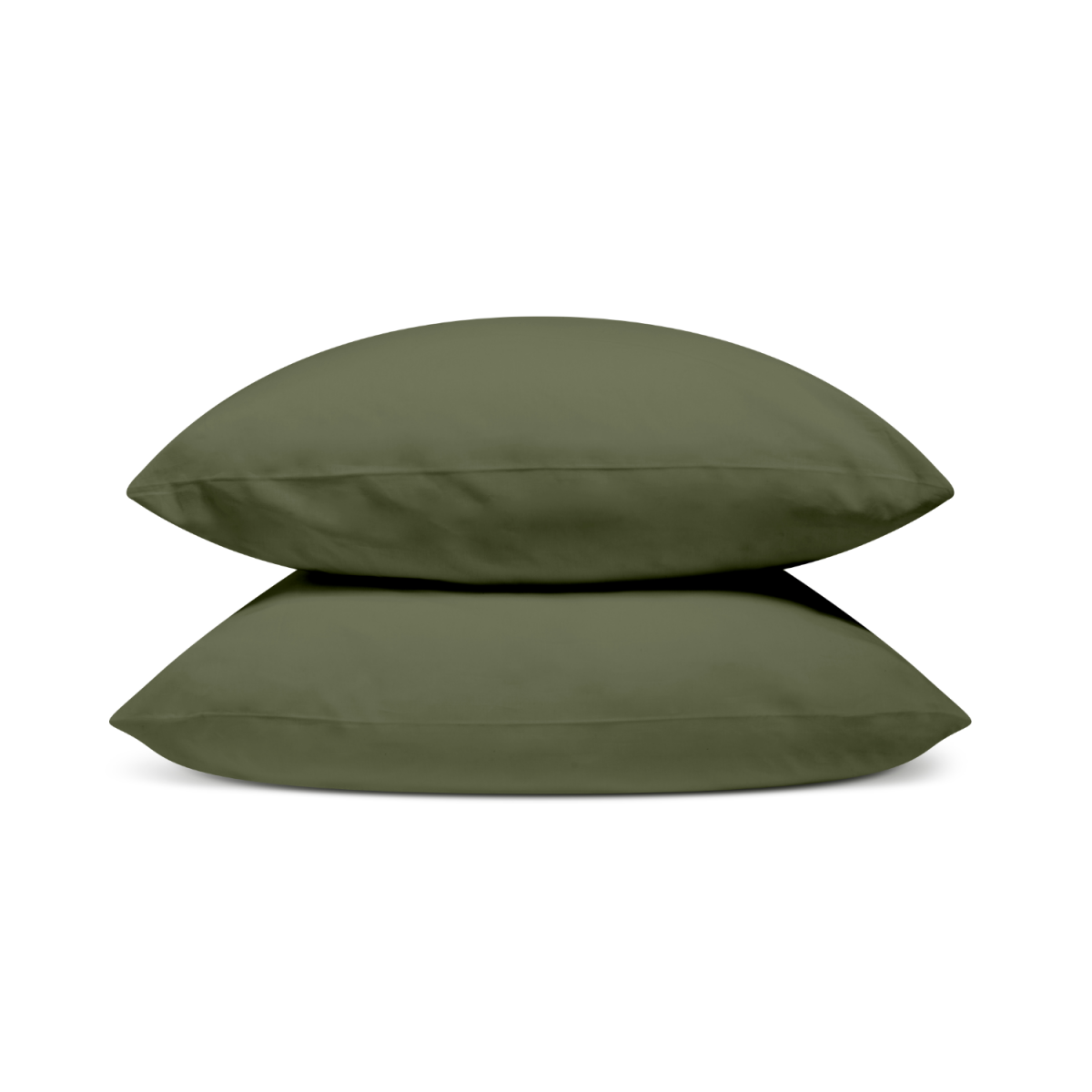 Lot de 2 Taies d'oreiller unie PERCALE DE COTON kaki, BLEU CALIN