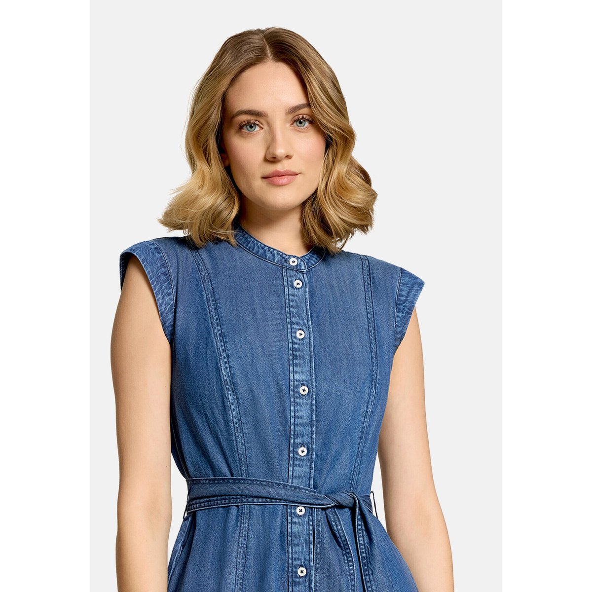 Robe en jean à poches extérieures bleu, CARTOON