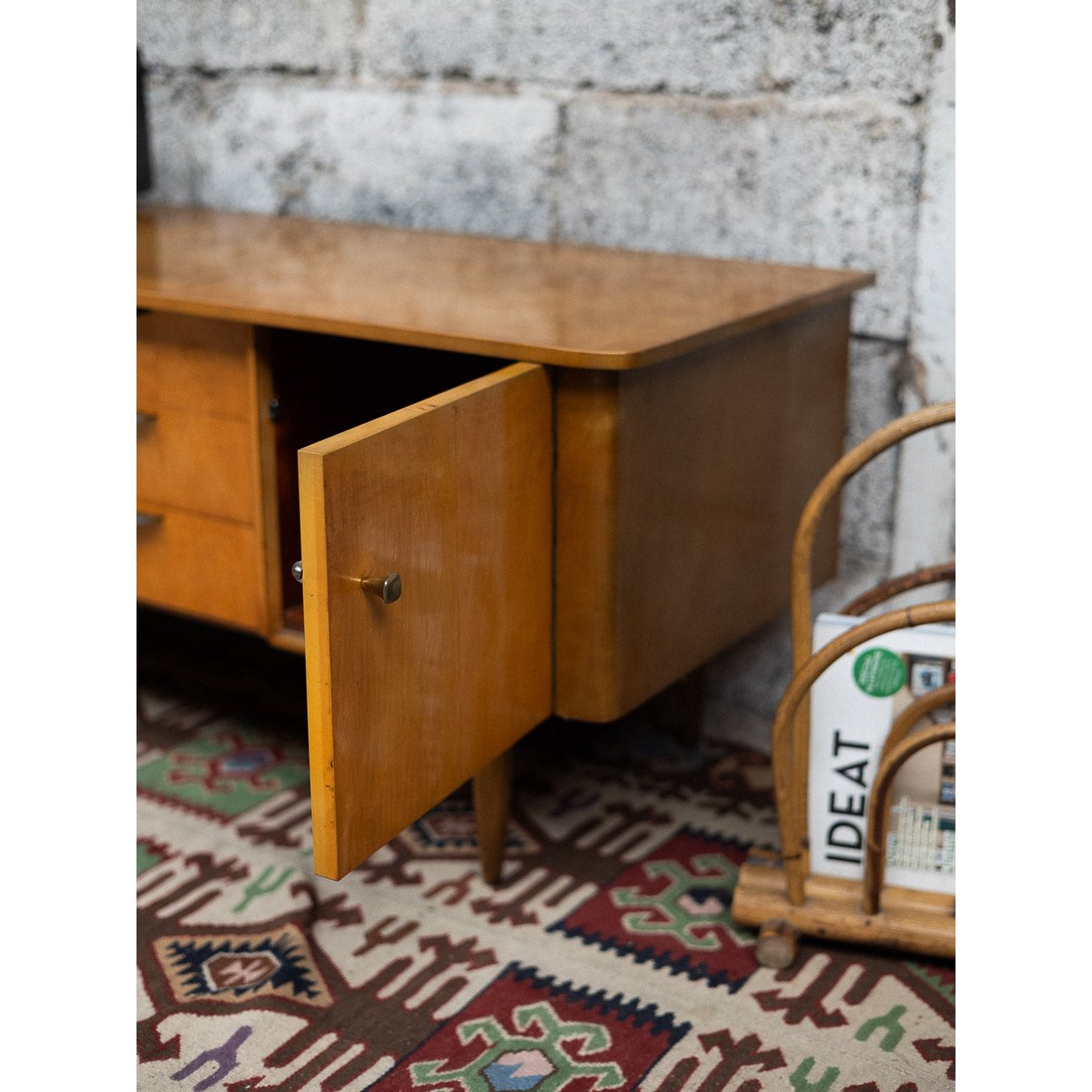 Enfilade bois clair laqué Margaret N°490 - Bon état bois clair, DEBONGOUT