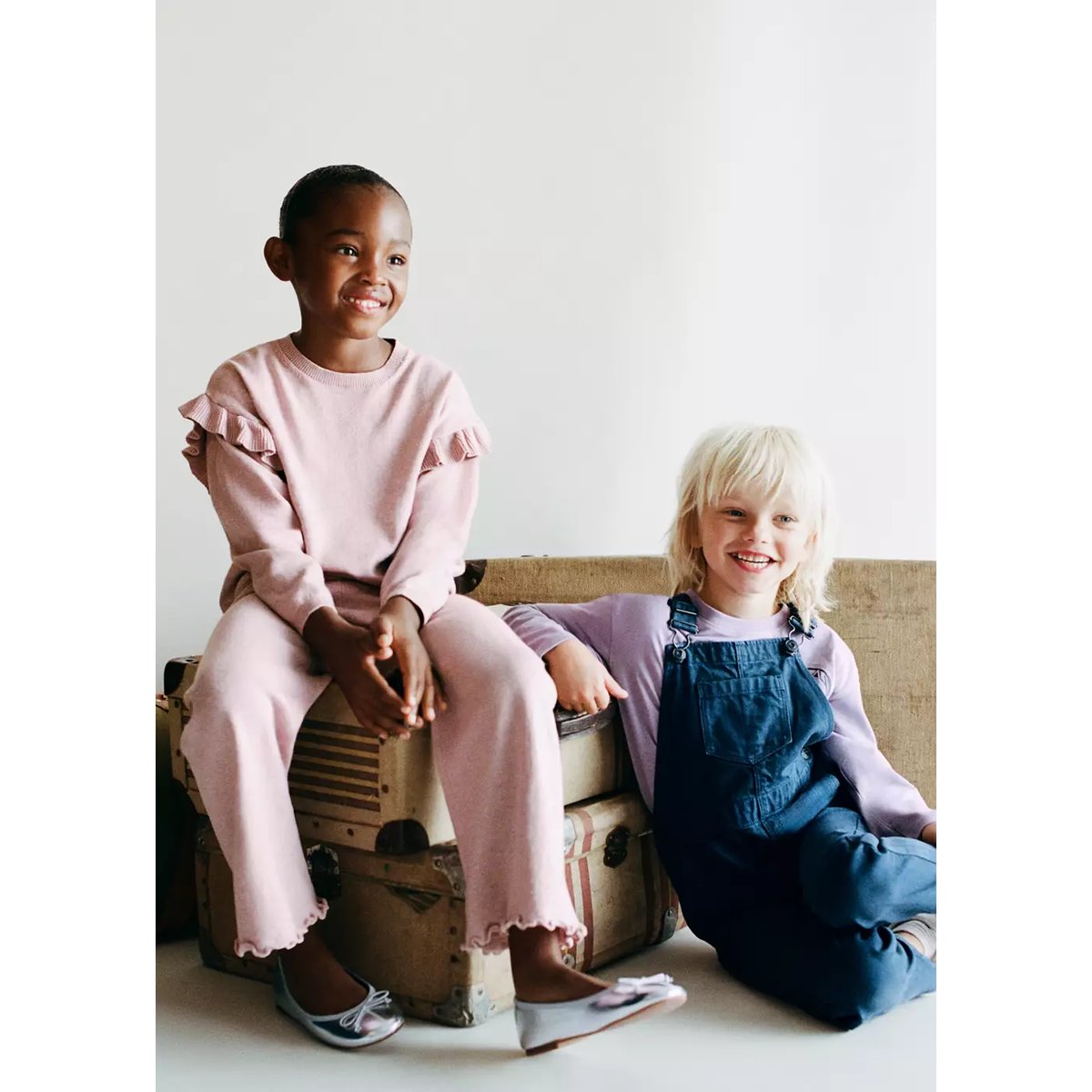 Pantalon droit maille fine rose, MANGO BABY